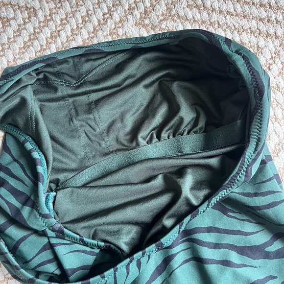 GAP One-Shoulder Green Zebra Print Swimsuit - Picture 4 of 6